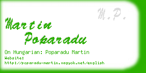 martin poparadu business card